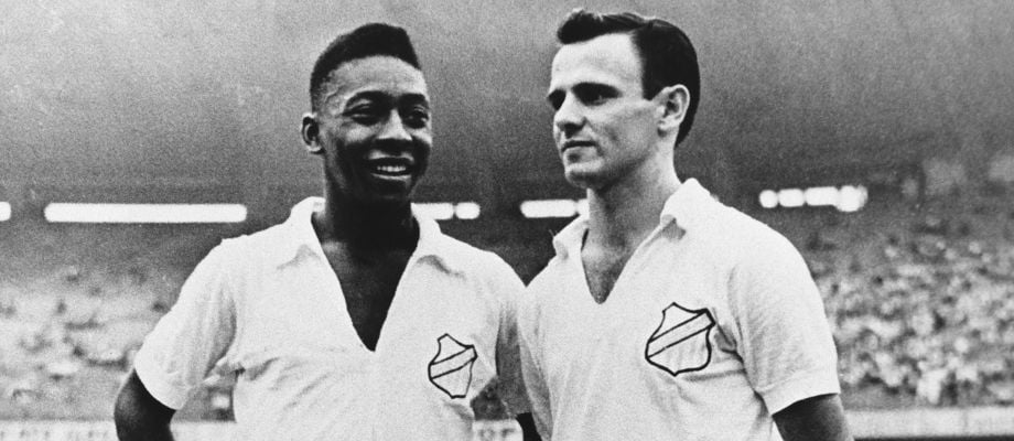 Pele-e-Pepe-Acervo-Santos Pepe, o “Canhão da Vila” chega aos 90 anos