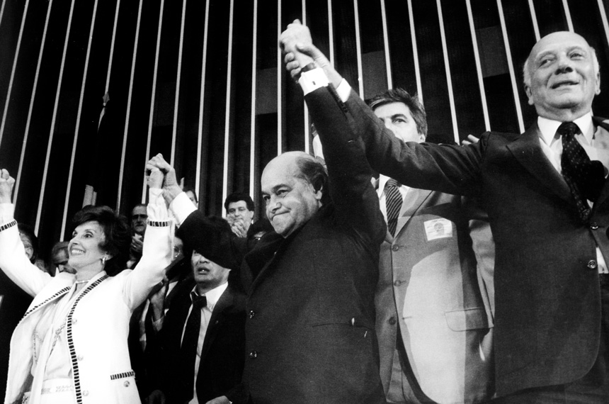 Tancredo-Celio-Azevedo-Senado-Federal Risco de novo golpe ameaçou posse de Sarney e volta da democracia, há 40 anos