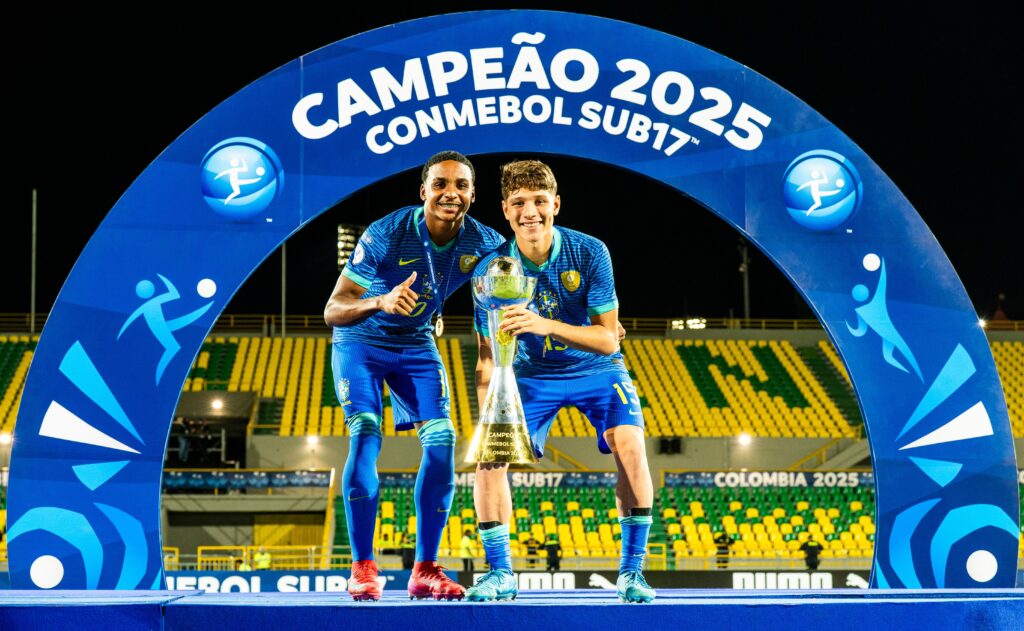 Kayke-e-Gustavao-Nelson-Terme-CBF-1024x631 Nos pênaltis, Brasil conquista 14º título sul-americano sub-17