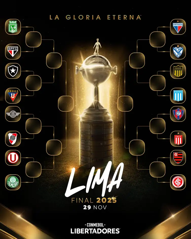chaveamento_a_partir_das_oitavas_libertadores_2025 Flamengo x Inter é único clássico nacional nas oitavas da Libertadores
