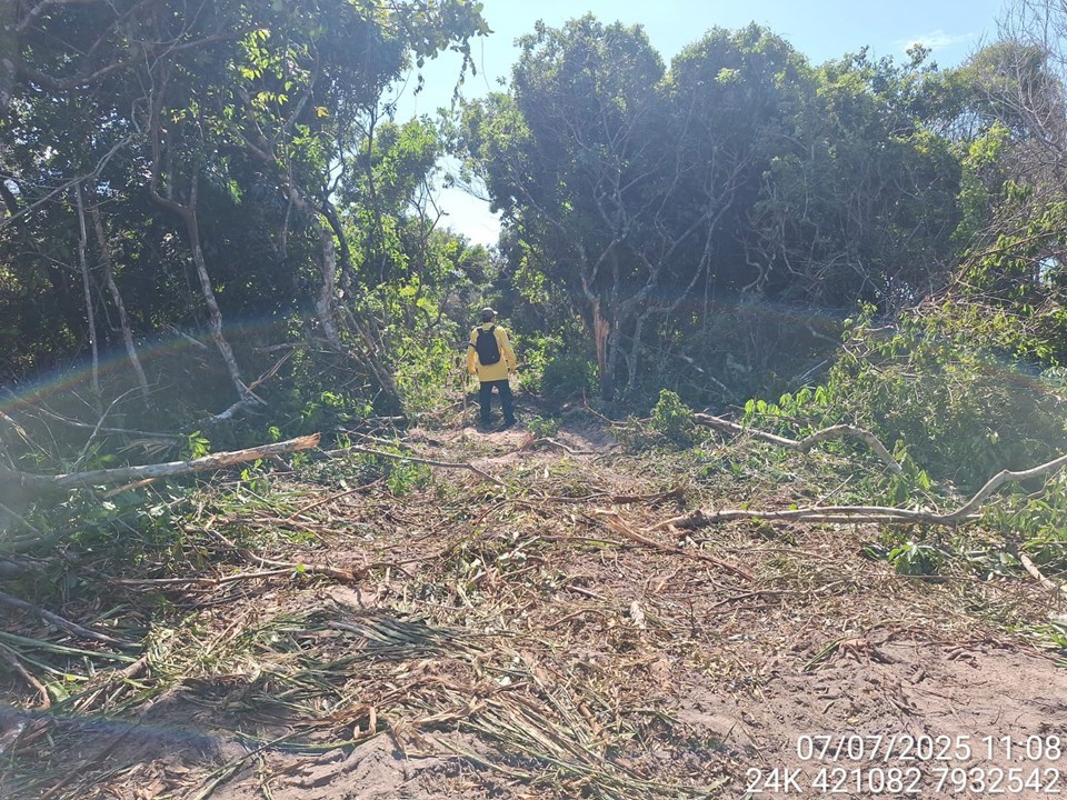 Abertura-de-estrada-nas-Meleiras-Iema Iema e Polícia Ambiental identificam desmatamento nas Meleiras