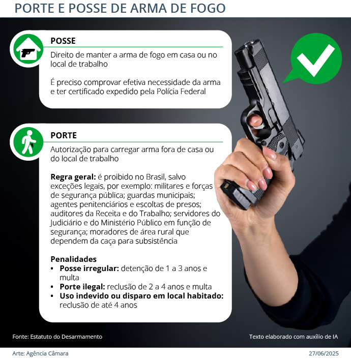 Arte-Posse-de-Armas-Agencia-Camara Projeto amplia capacidade de aquisição de armas de fogo e munições por policiais