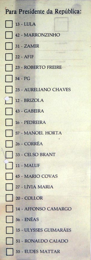 Cedula-eleicao-1989 Ditadura alegava que eleição direta em 1985 seria ‘golpe de Estado’