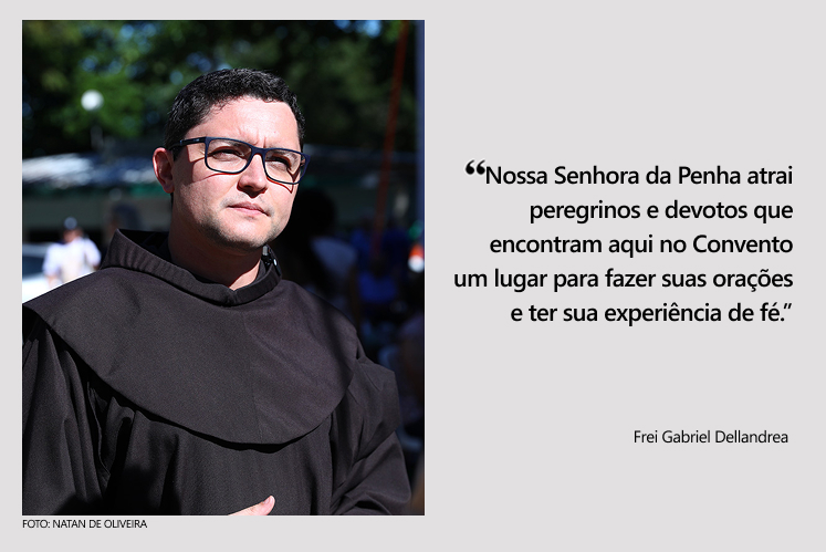 Frei-Gabriel-Dellandrea-Divulgacao TV Ales retransmite missa de encerramento da Festa da Penha