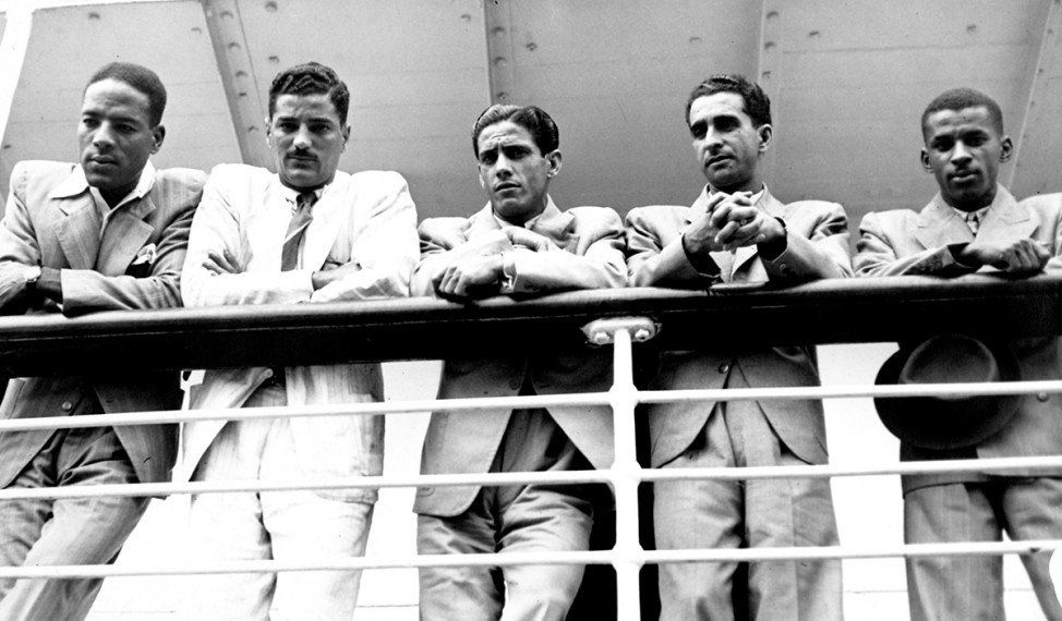 Copa-38-jogadores-no-navio-Acervo-CBF Brasil nas Copas: 1938, o primeiro grande resultado, com o brilho de Leônidas